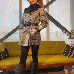 Vintage 60's Snakeskin Leather Trench Coat